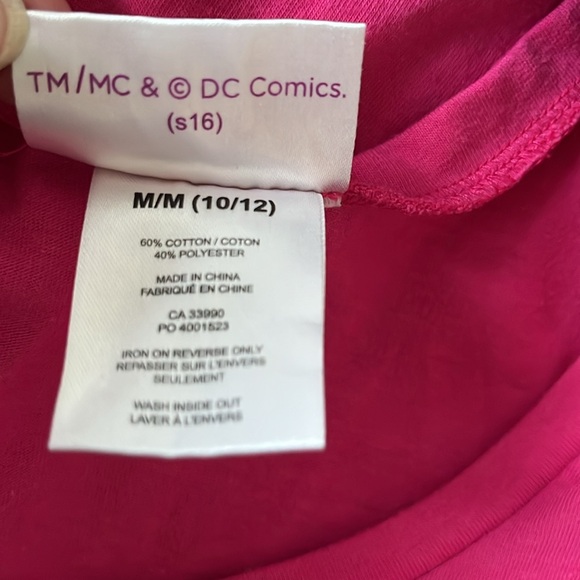 Girls Super girl pink t-shirt - size M/10/12 - Picture 4 of 4